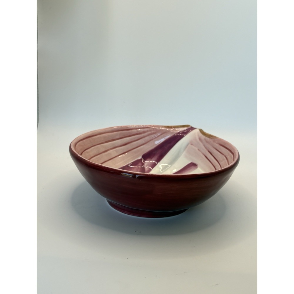 Harry & David Red Onion Dip Bowl Ceramic Purple Pink Serving Dish 2007
